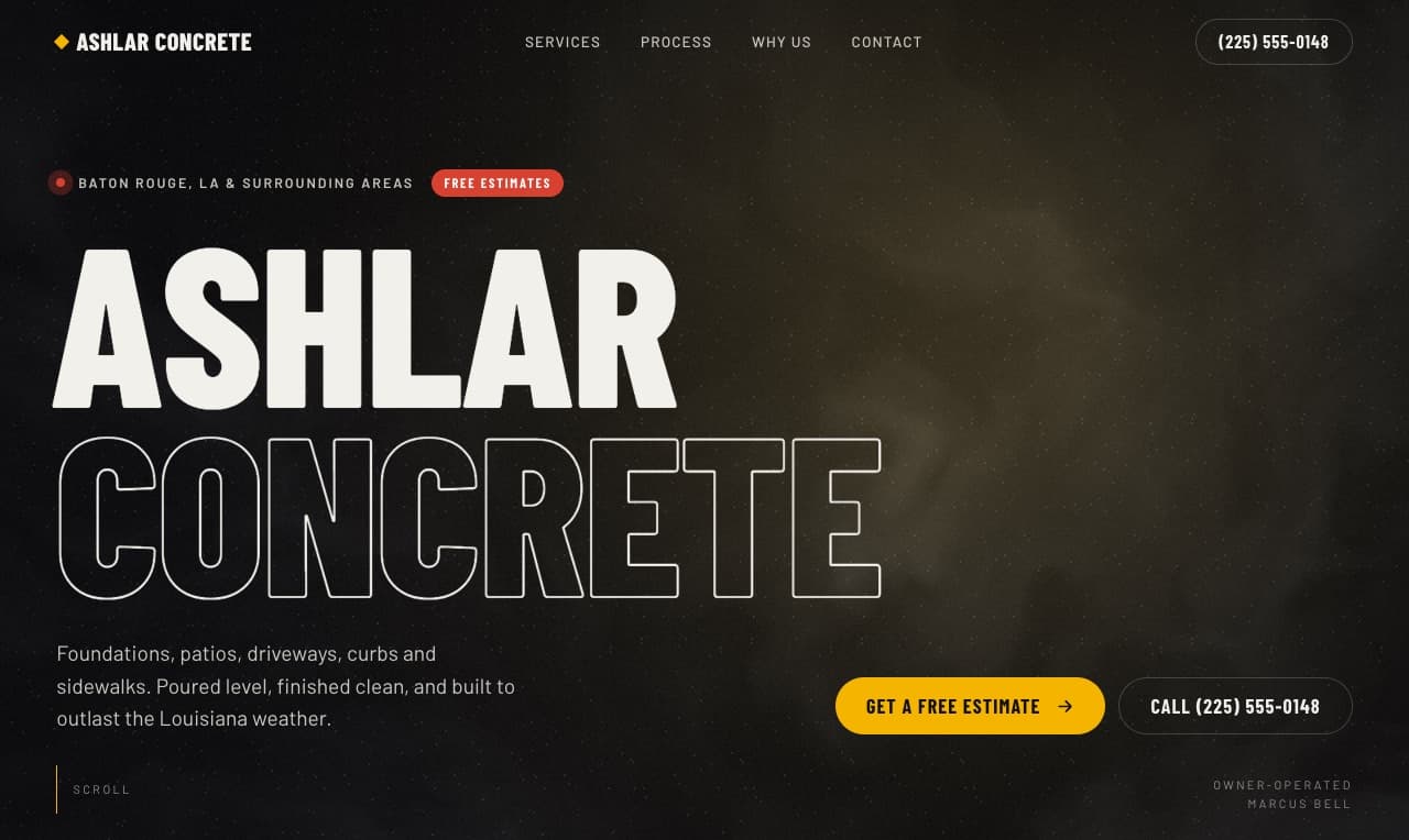 Ashlar Concrete on a desktop screen