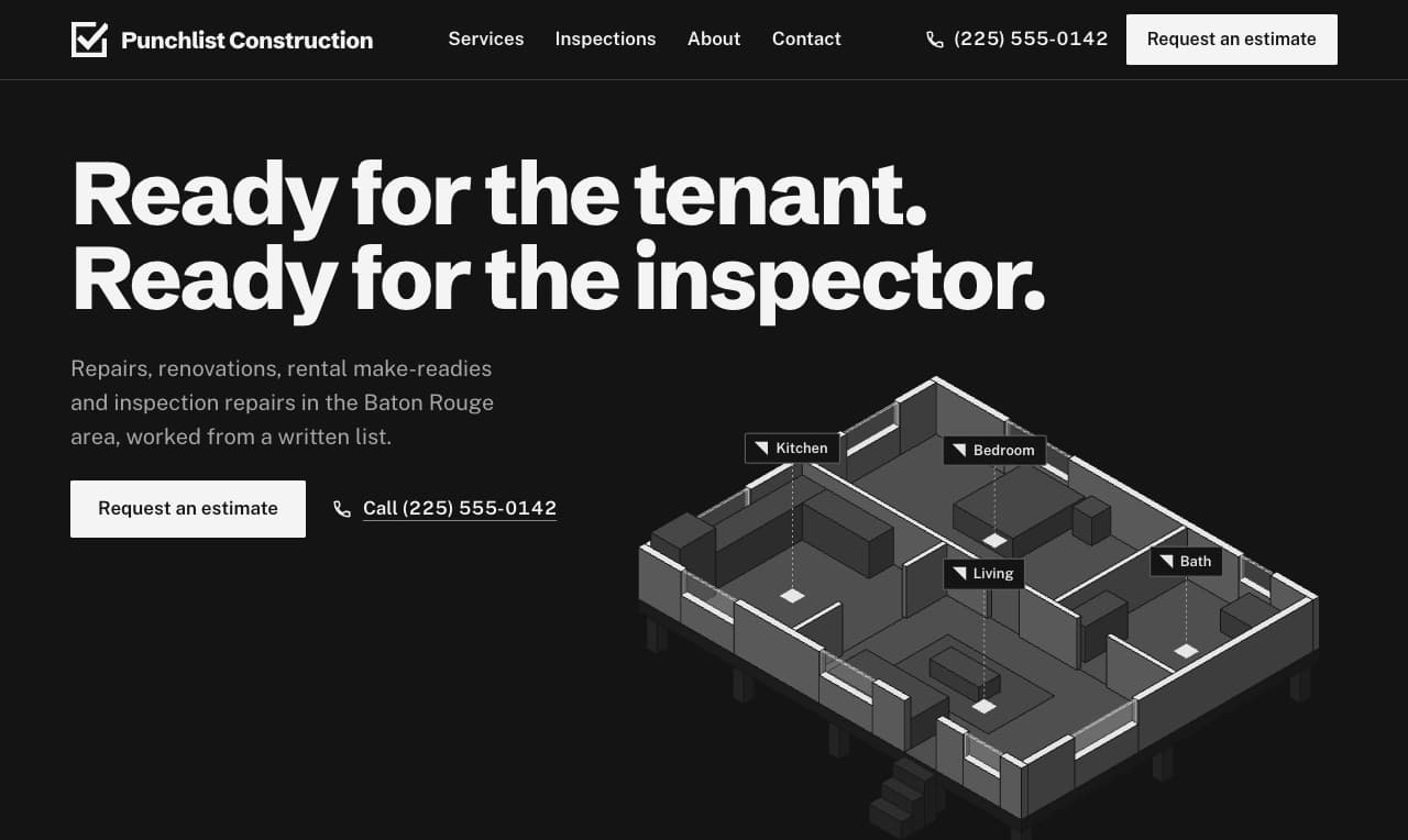 Punchlist Construction on a desktop screen