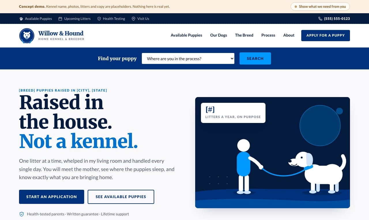 Willow & Hound on a desktop screen